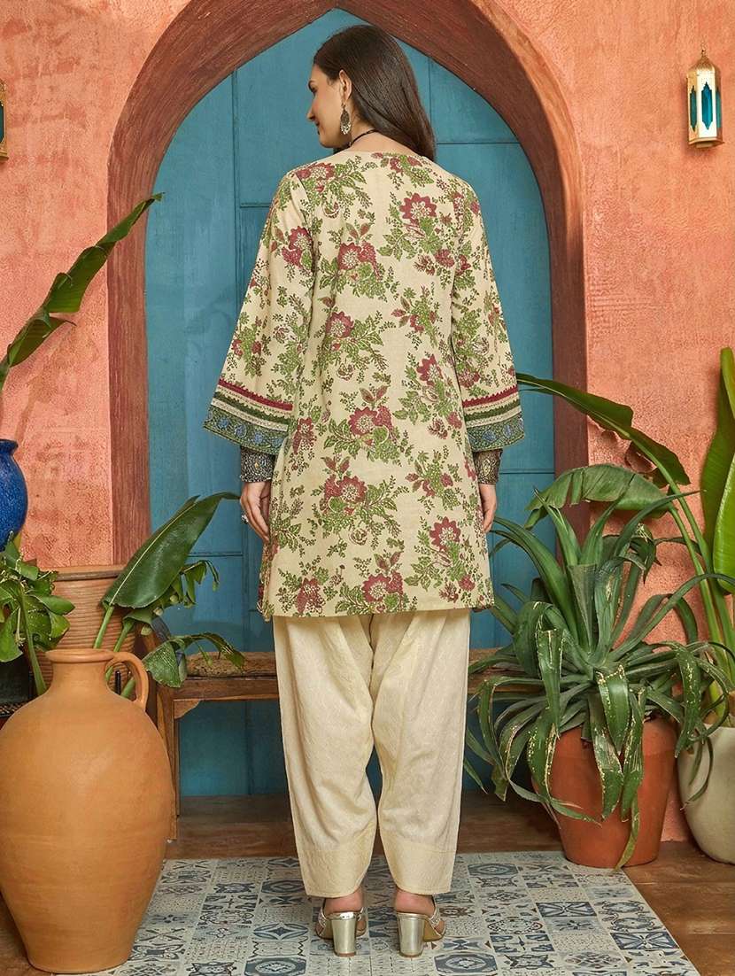 women floral long sleeve kurta salwar set - 22514159 -  Standard Image - 4