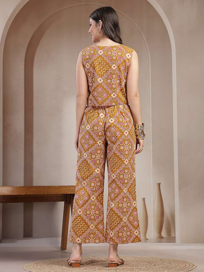 Women Printed Sleeveless Top And Palazzo Co-ord Set - 22514435 -  Standard Image - 4