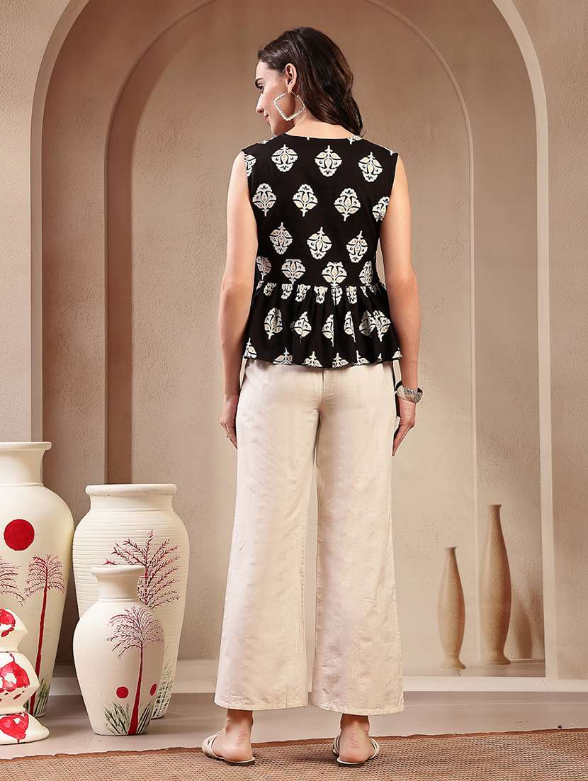 women printed sleeveless top and trouser co-ord set - 22514438 -  Standard Image - 4