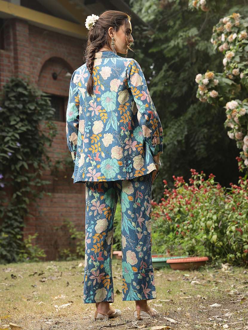 women printed collared shirt and trouser co-ord set - 22514447 -  Standard Image - 4