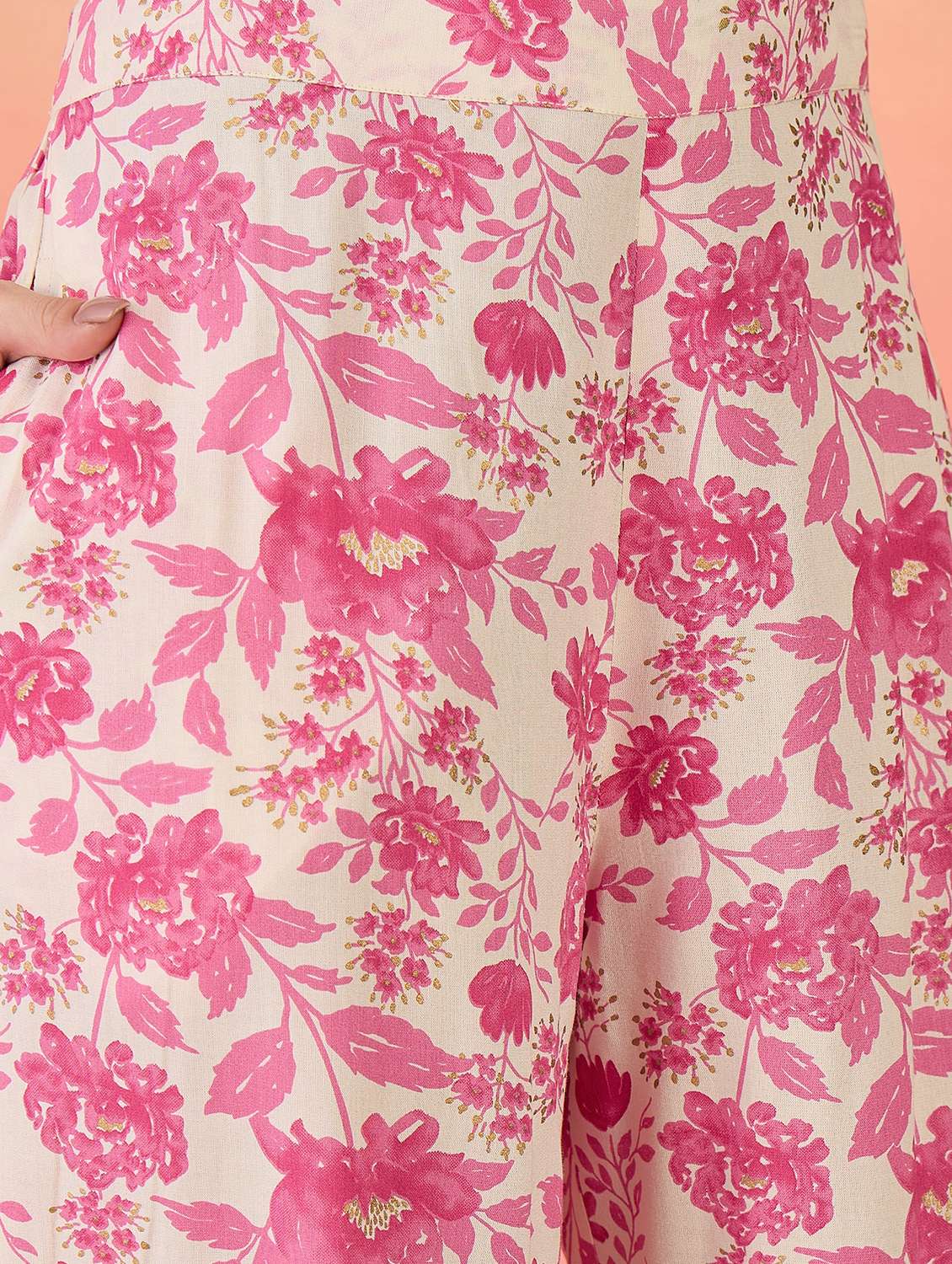 women printed three quarter sleeves top and trouser co-ord set - 22514462 -  Standard Image - 6