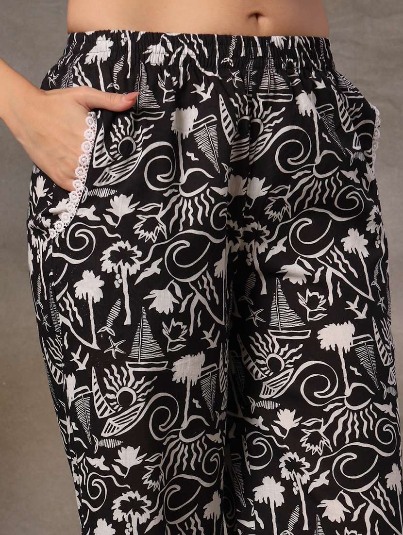women printed three quarter sleeves shirt and trouser co-ord set - 22514491 -  Standard Image - 6