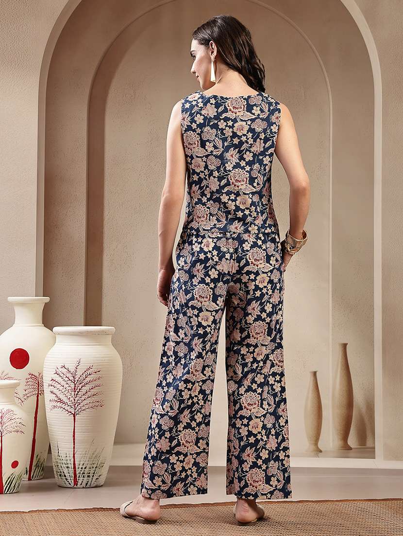 women printed sleeveless top and trouser co-ord set - 22514507 -  Standard Image - 4