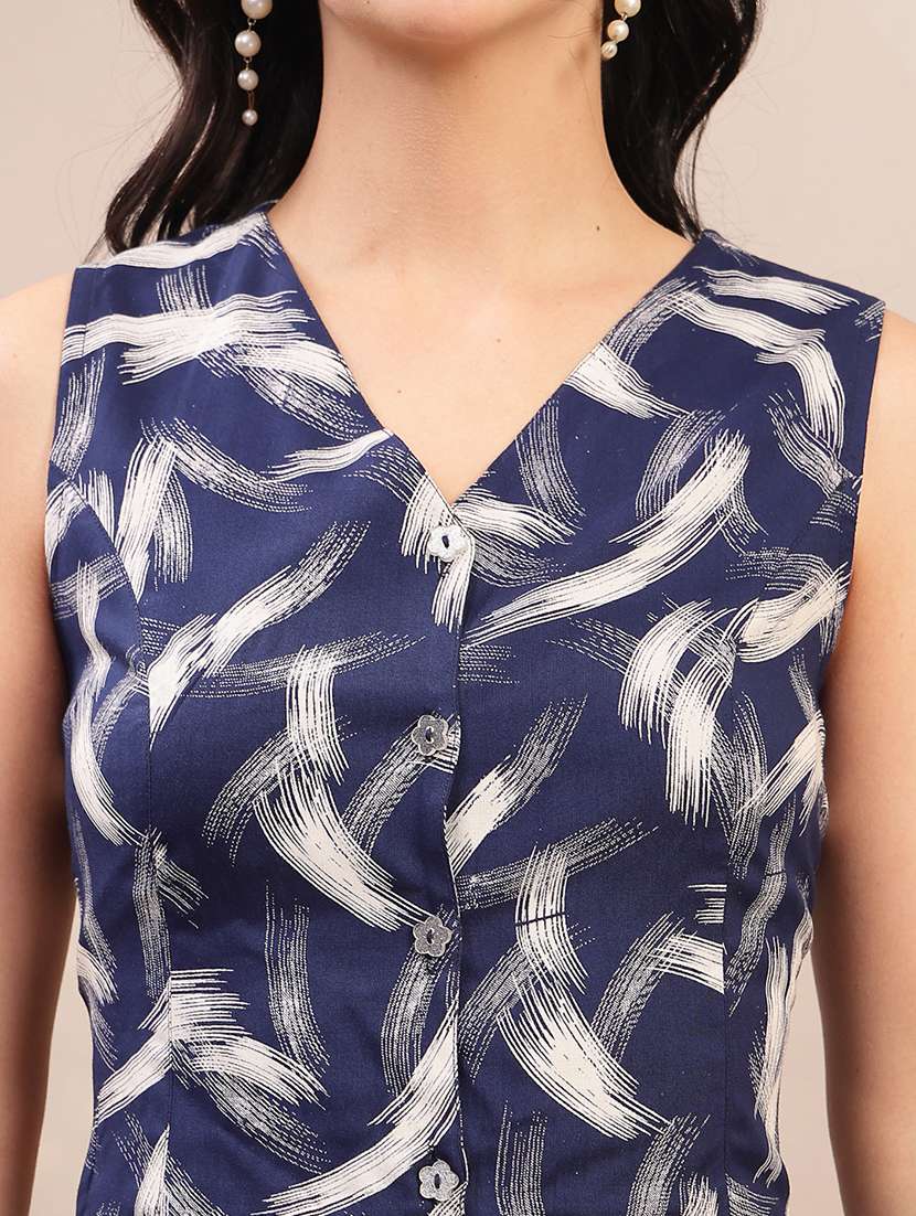 women printed sleeveless top and trouser co-ord set - 22514511 -  Standard Image - 1