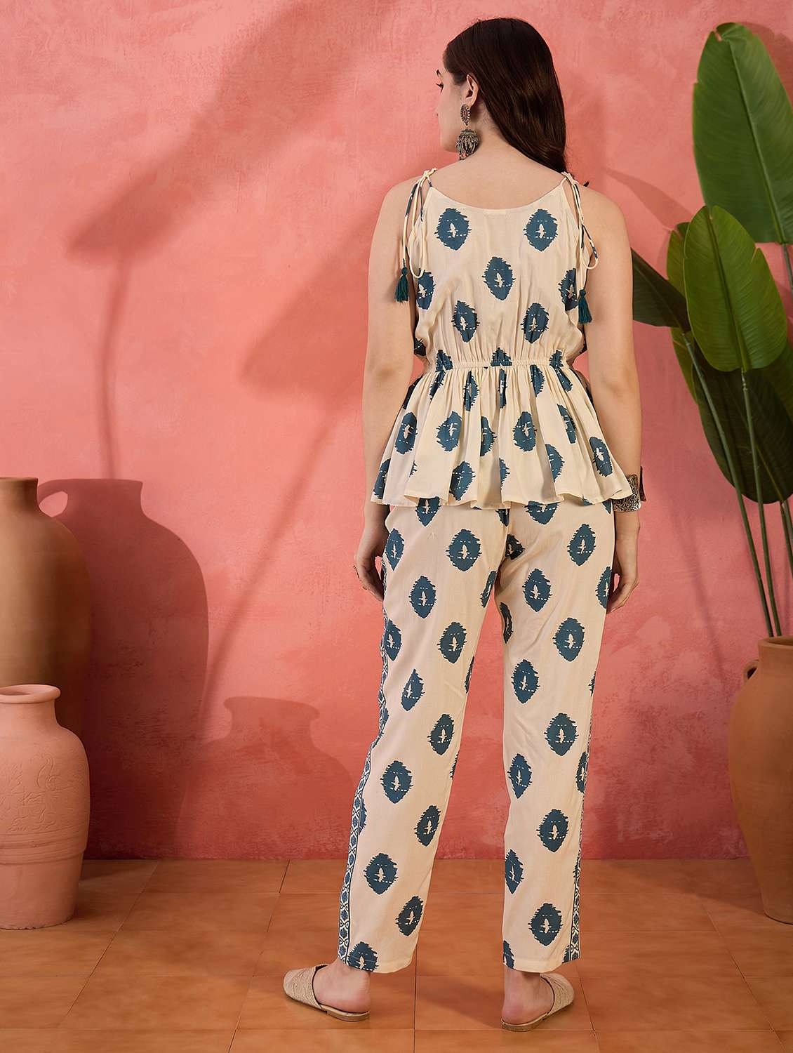 women printed sleeveless top and trouser co-ord set - 22514520 -  Standard Image - 4
