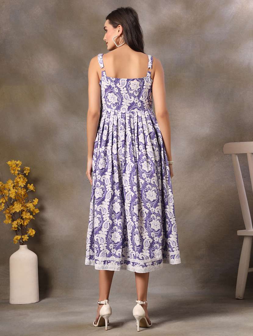 women printed sleeveless fit and flare dress - 22514546 -  Standard Image - 4