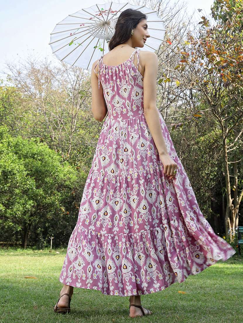 women printed halter neck tiered maxi dress - 22514647 -  Standard Image - 4