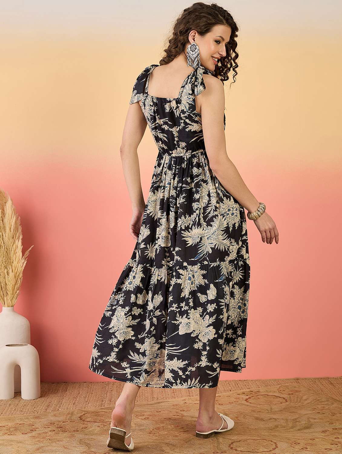 women printed sleeveless tiered dress - 22514682 -  Standard Image - 4