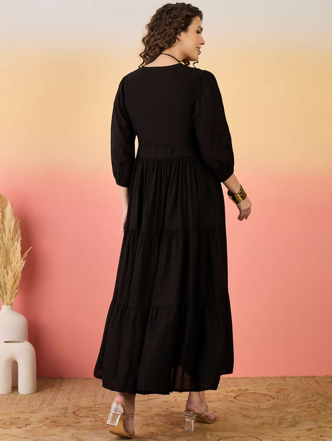 women embroidered sleeveless tiered dress with jacket - 22514686 -  Standard Image - 4