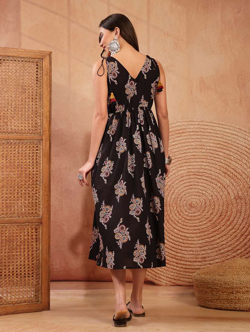 women printed sleeveless a-line dress - 22514690 -  Standard Image - 4