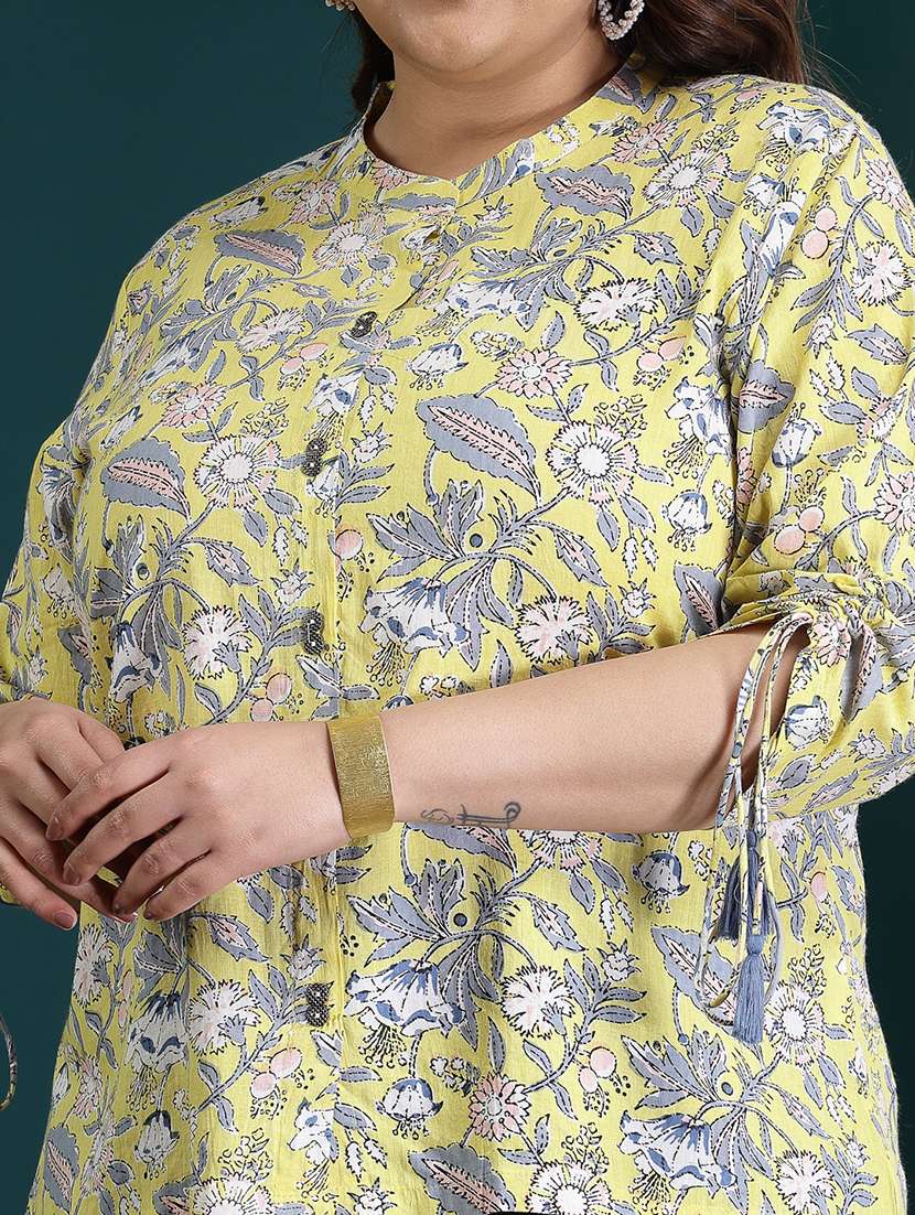 women printed mandarin neck casual top - 22514792 -  Standard Image - 1