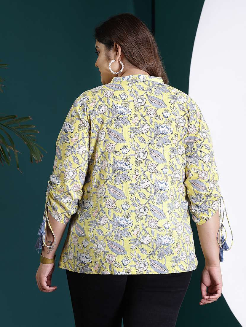 women printed mandarin neck casual top - 22514792 -  Standard Image - 4