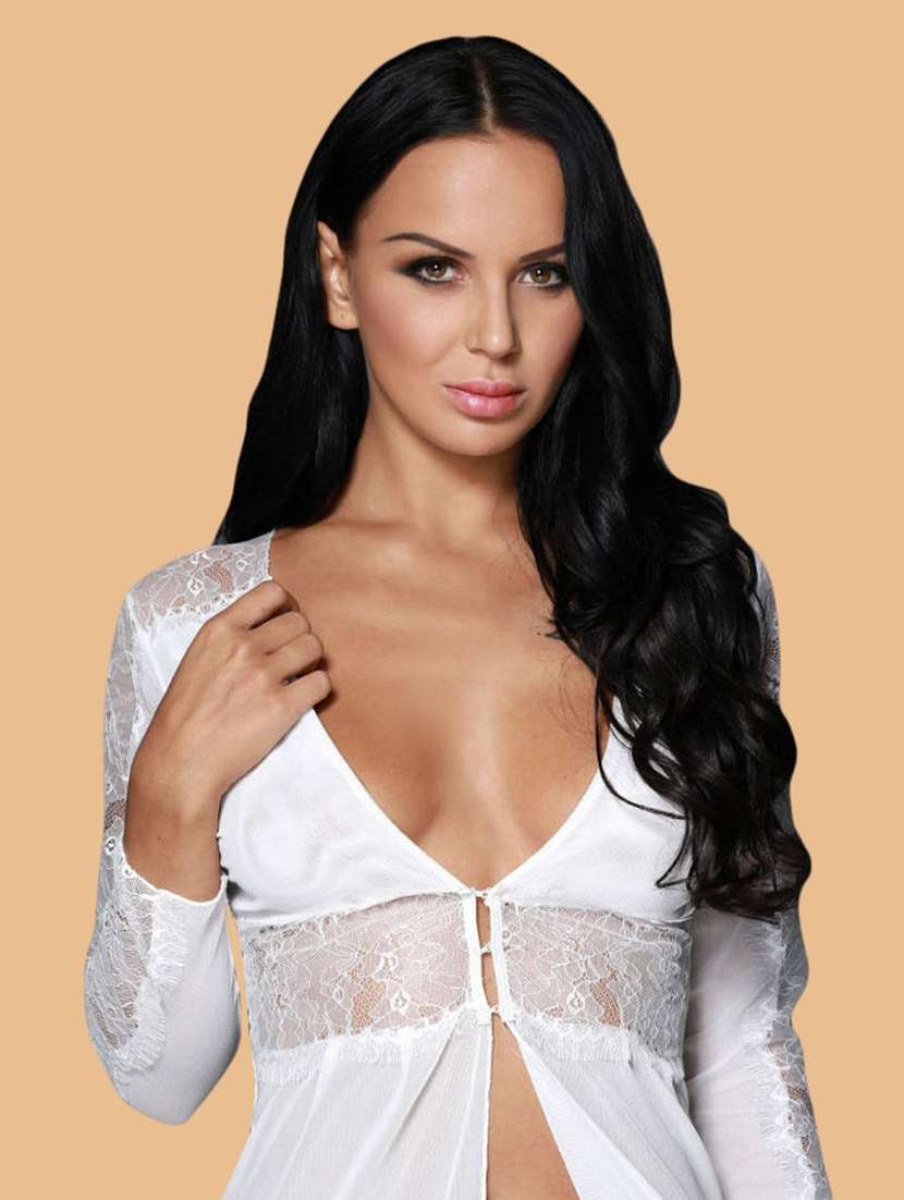 women self design v neck babydoll set - 22514816 -  Standard Image - 1