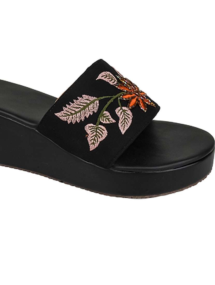 women embroidered slip on wedges - 22514817 -  Standard Image - 4