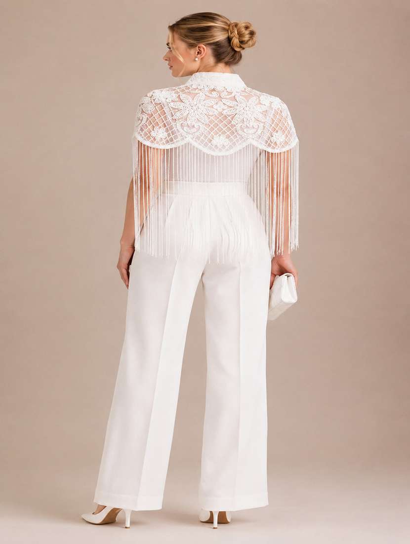 women embroidered cape with fringes - 22514917 -  Standard Image - 4