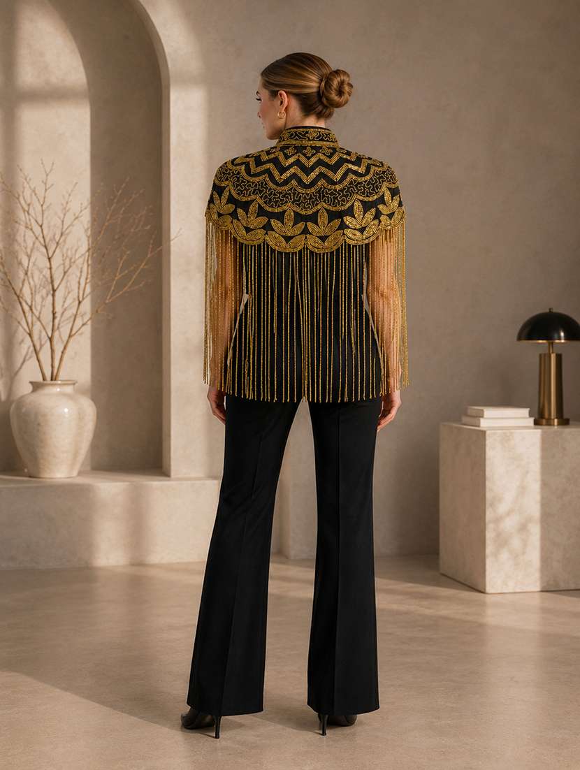 women embroidered cape with fringes - 22514918 -  Standard Image - 4