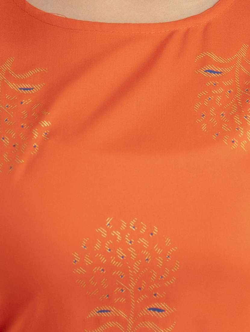 women printed three quarter sleeve straight kurta - 22514930 -  Standard Image - 1