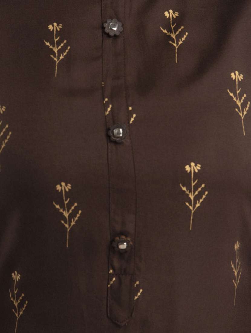 women printed three quarter sleeve straight kurta - 22514935 -  Standard Image - 1