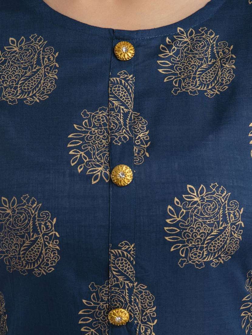 women printed three quarter sleeve straight kurta - 22514945 -  Standard Image - 1