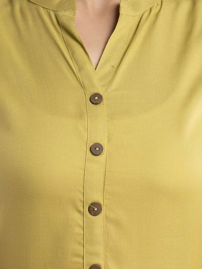 women solid three quarter sleeve a-line kurta - 22514968 -  Standard Image - 1