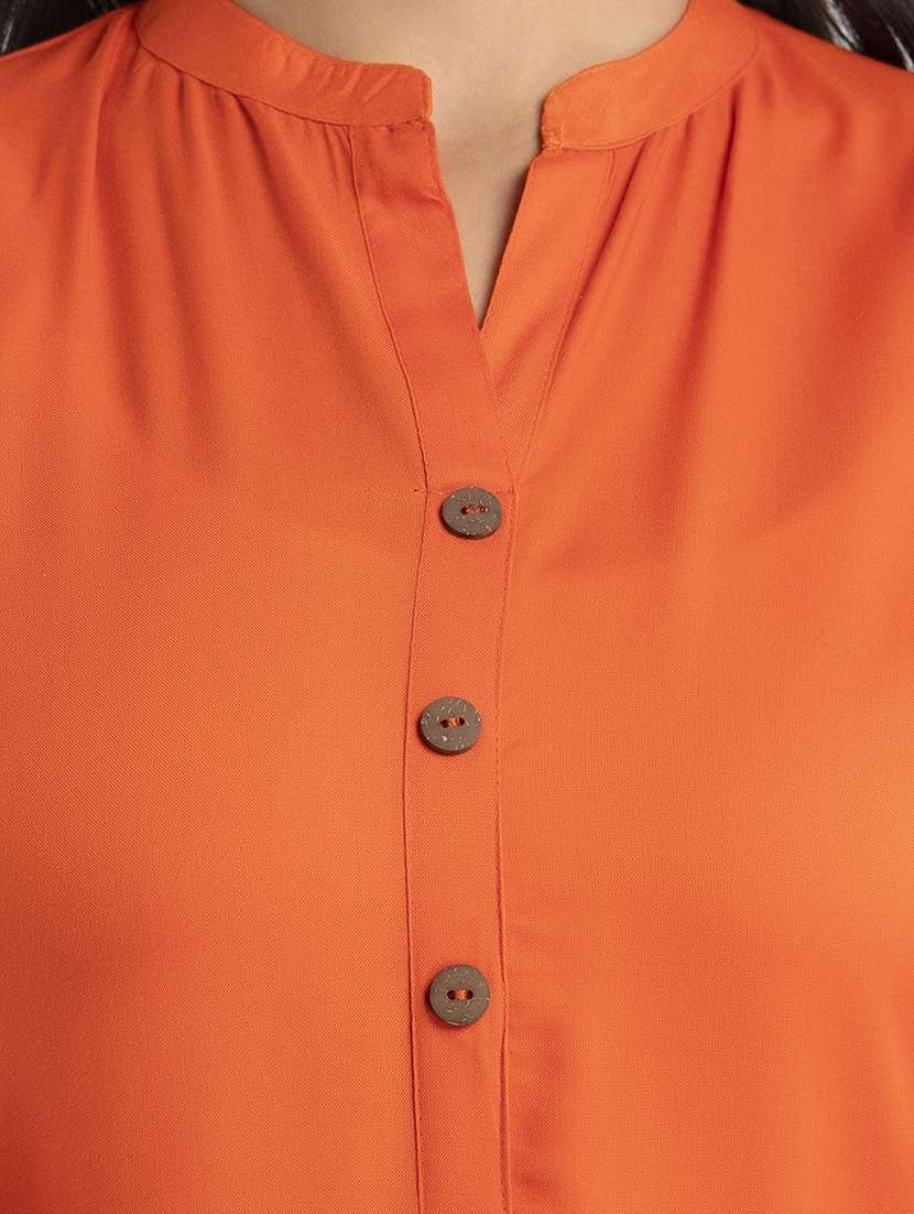 women solid three quarter sleeve a-line kurta - 22514969 -  Standard Image - 1