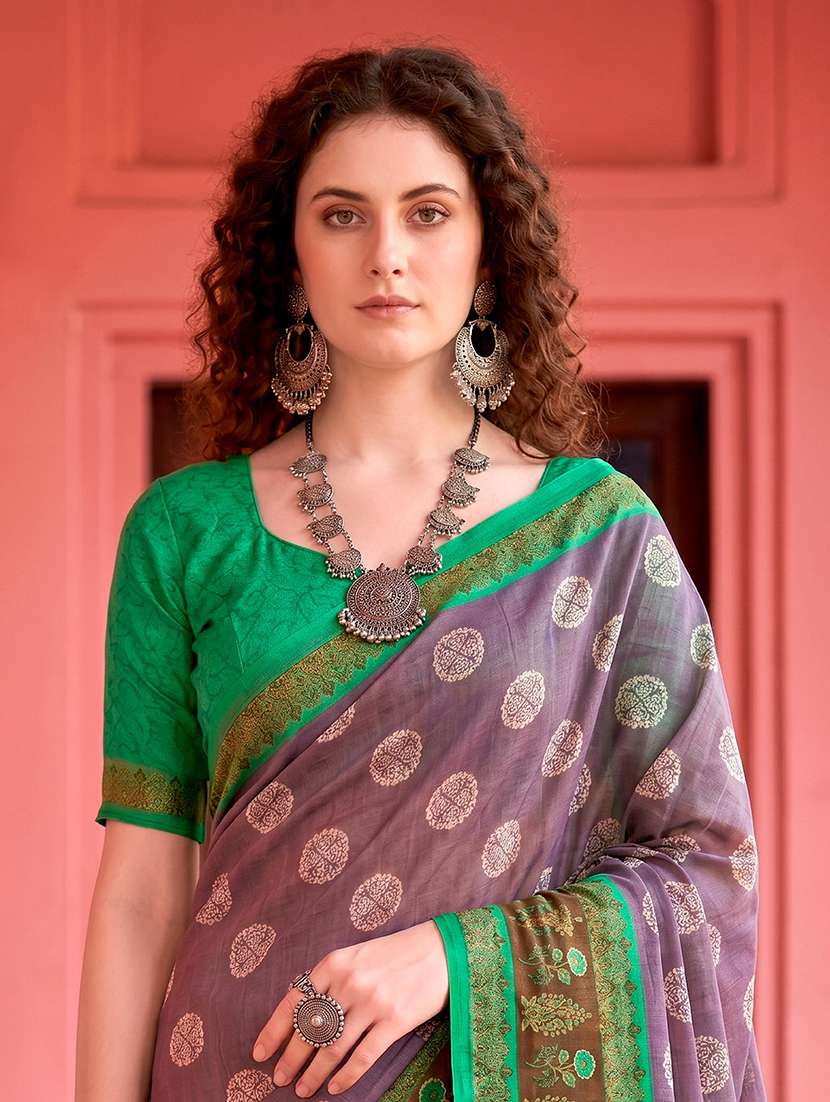 women printed casual wear saree with blouse - 22514999 -  Standard Image - 1