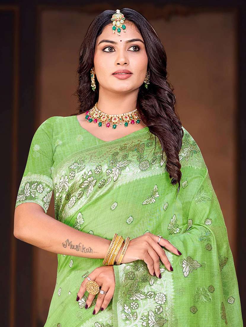 women self design bordered saree with blouse - 22515034 -  Standard Image - 1