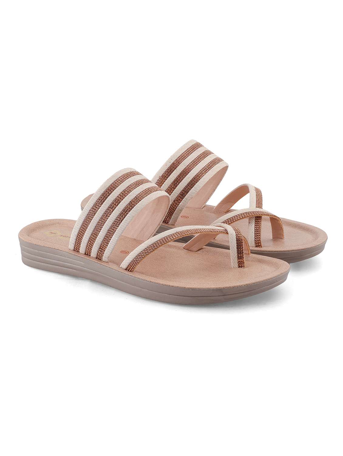women embellished one toe sandal