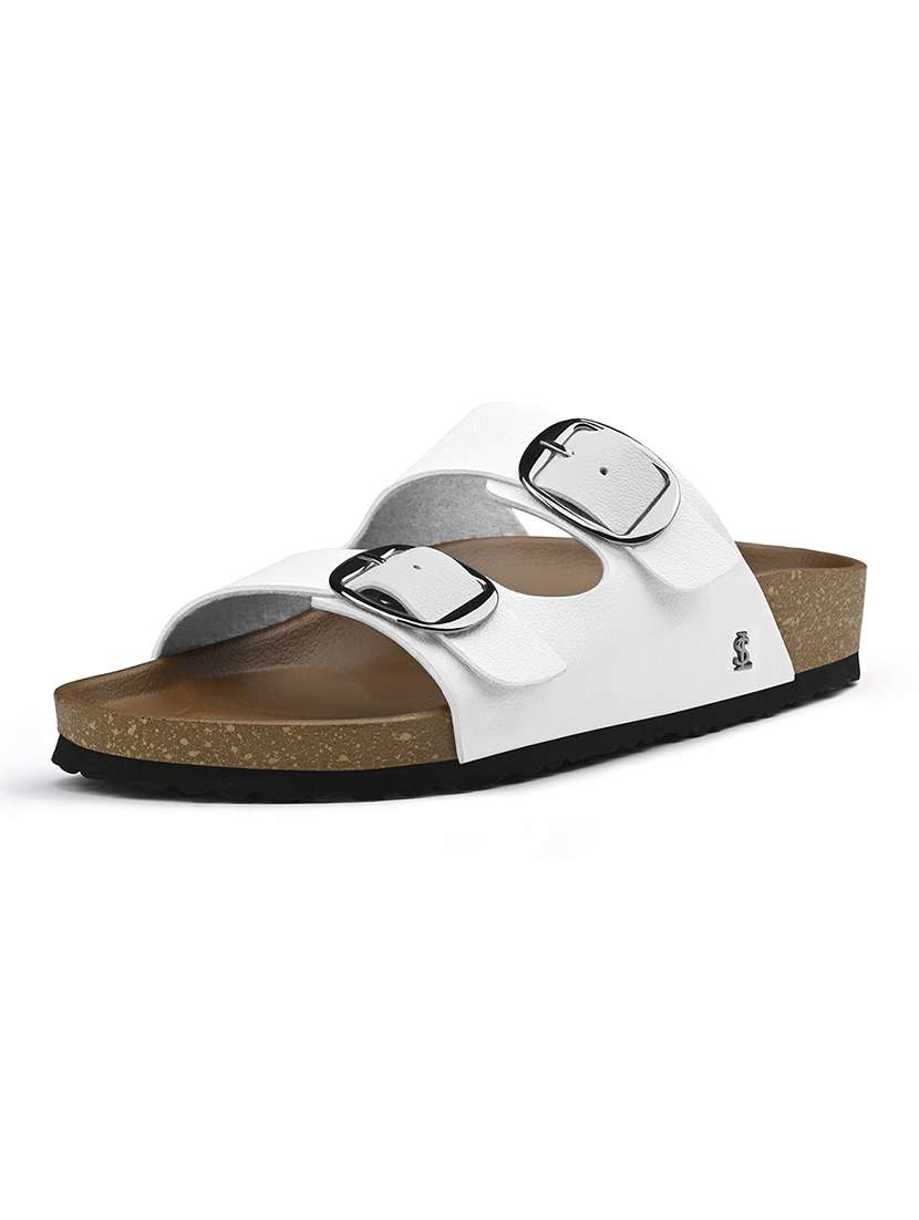 women solid slip on double strap sandal - 22515209 -  Standard Image - 1