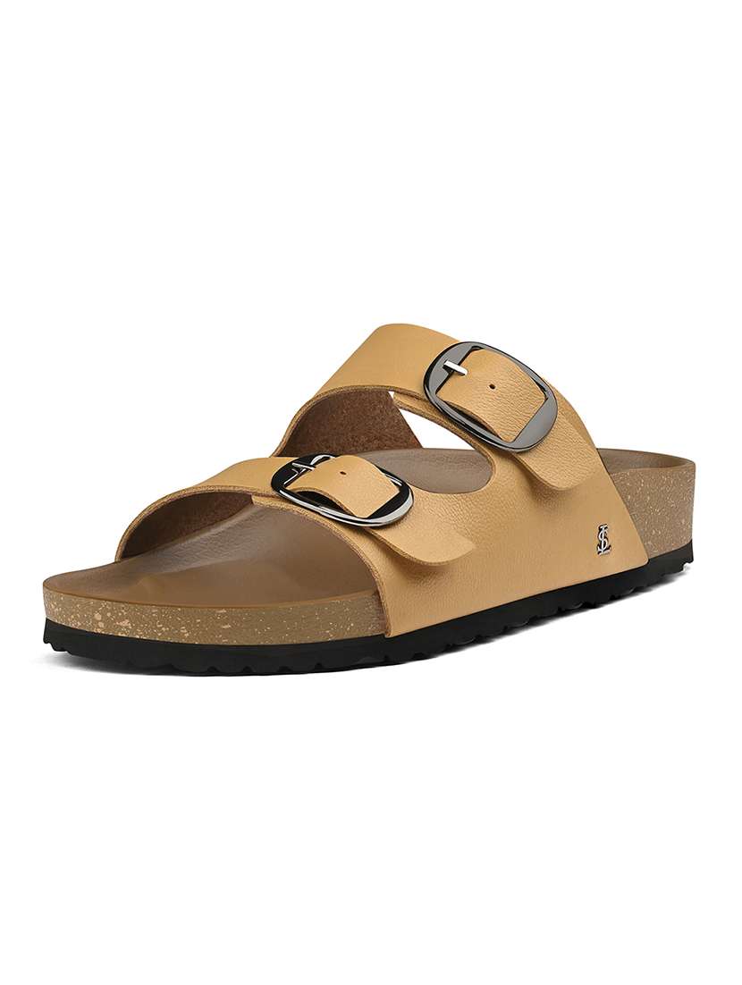 women tan slip on sandal - 22515212 -  Standard Image - 1