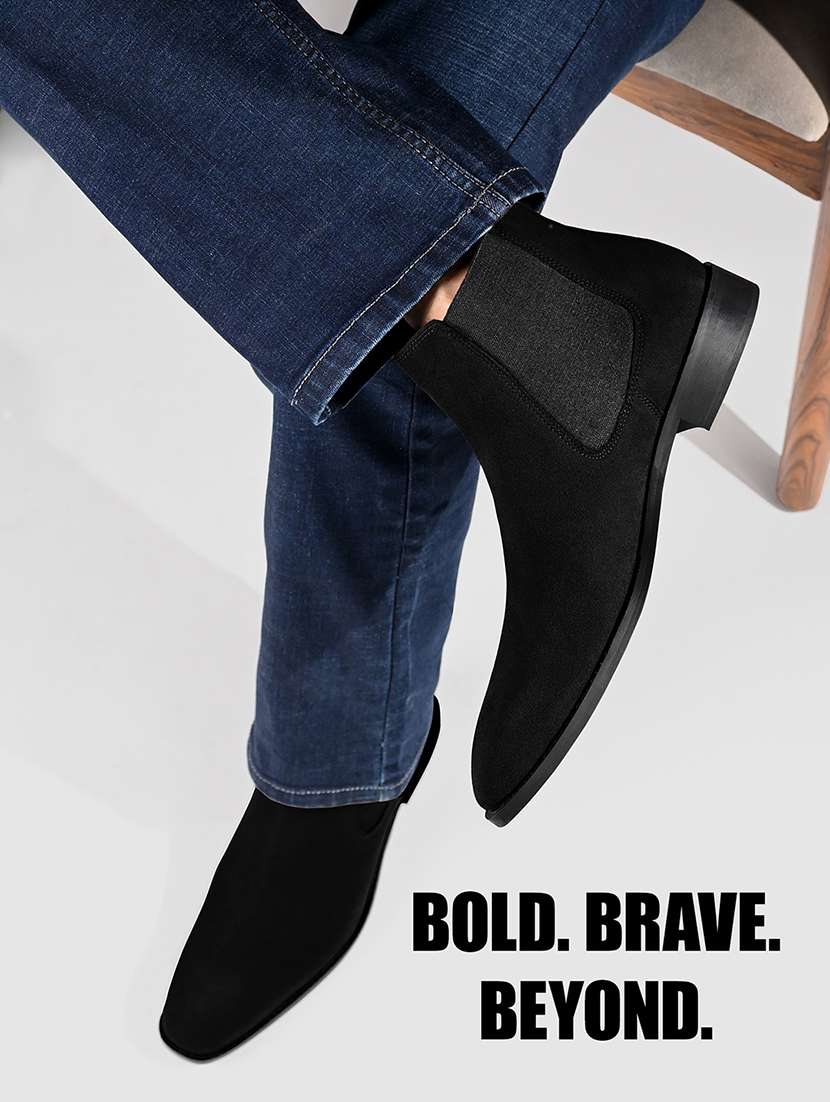 men black slip on boot - 22515218 -  Standard Image - 4
