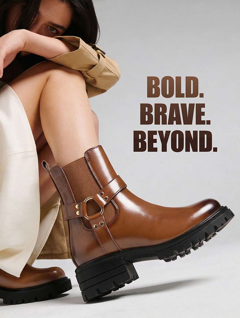 Women Tan High-tops Boot - 22515221 -  Standard Image - 4