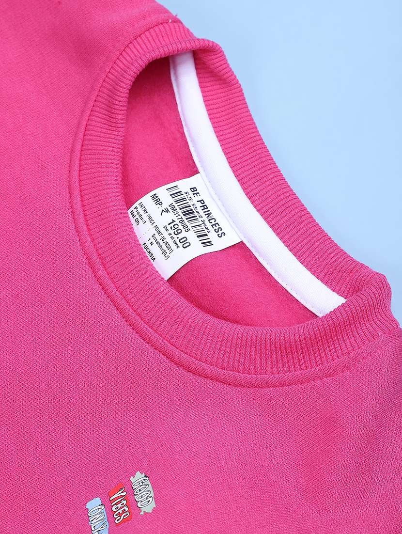 girls solid long sleeves regular fit sweatshirt - 22515223 -  Standard Image - 4