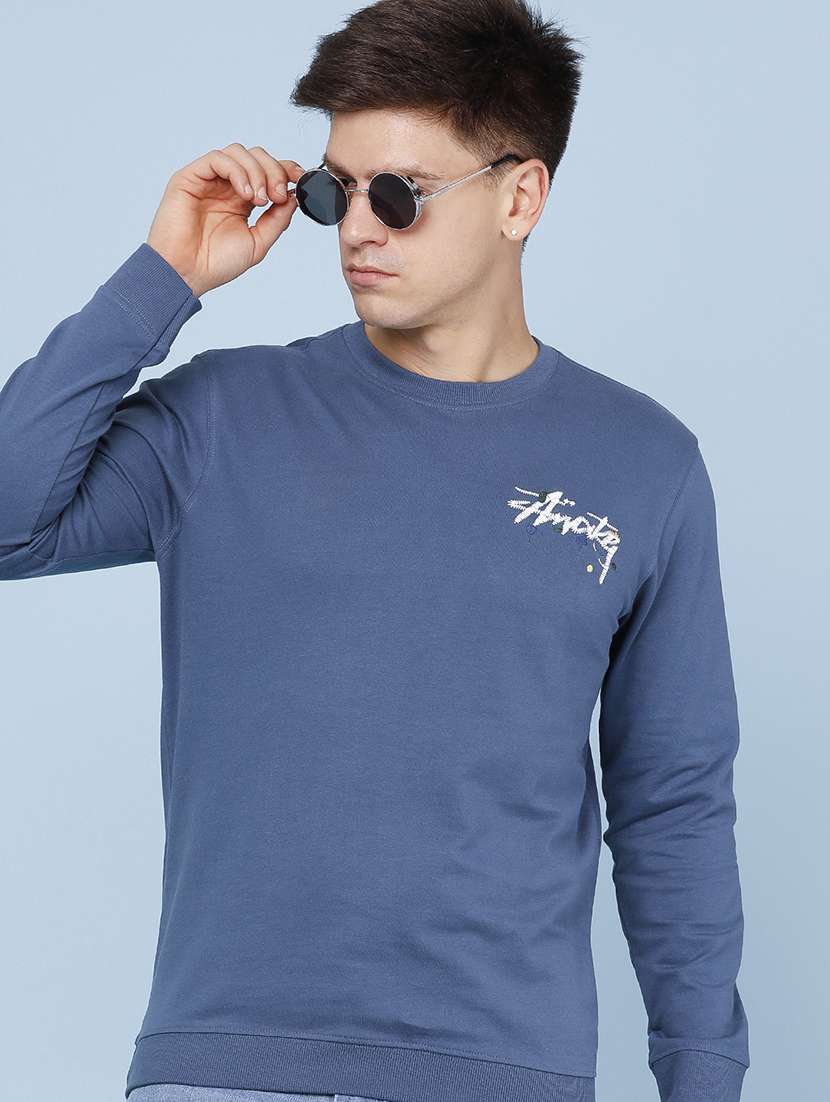 men printed short sleeve regular fit sweatshirt