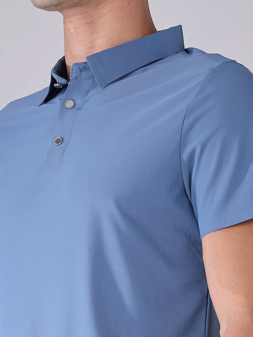 men solid short sleeve slim fit polo t-shirt - 22515623 -  Standard Image - 1