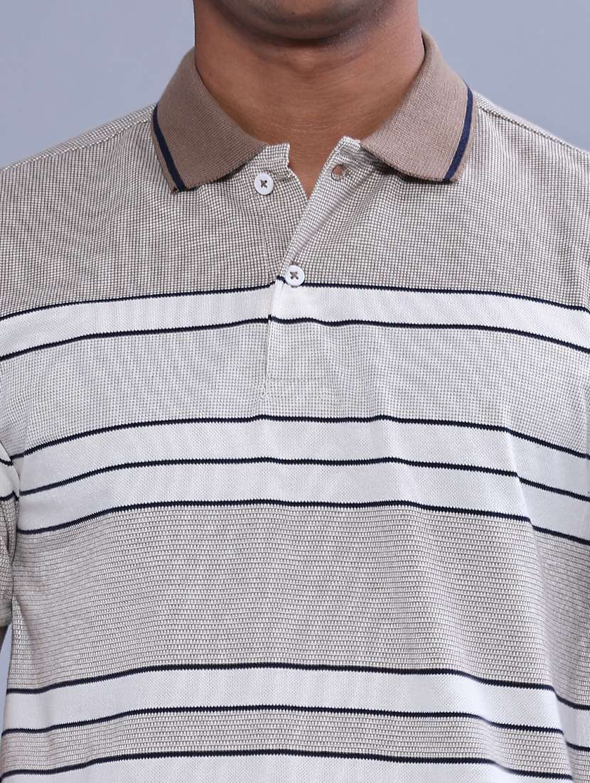 Men Striped Short Sleeve Regular Fit Polo T-shirt - 22515883 -  Standard Image - 1