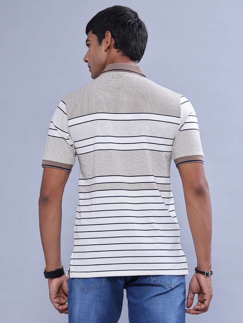 Men Striped Short Sleeve Regular Fit Polo T-shirt - 22515883 -  Standard Image - 4