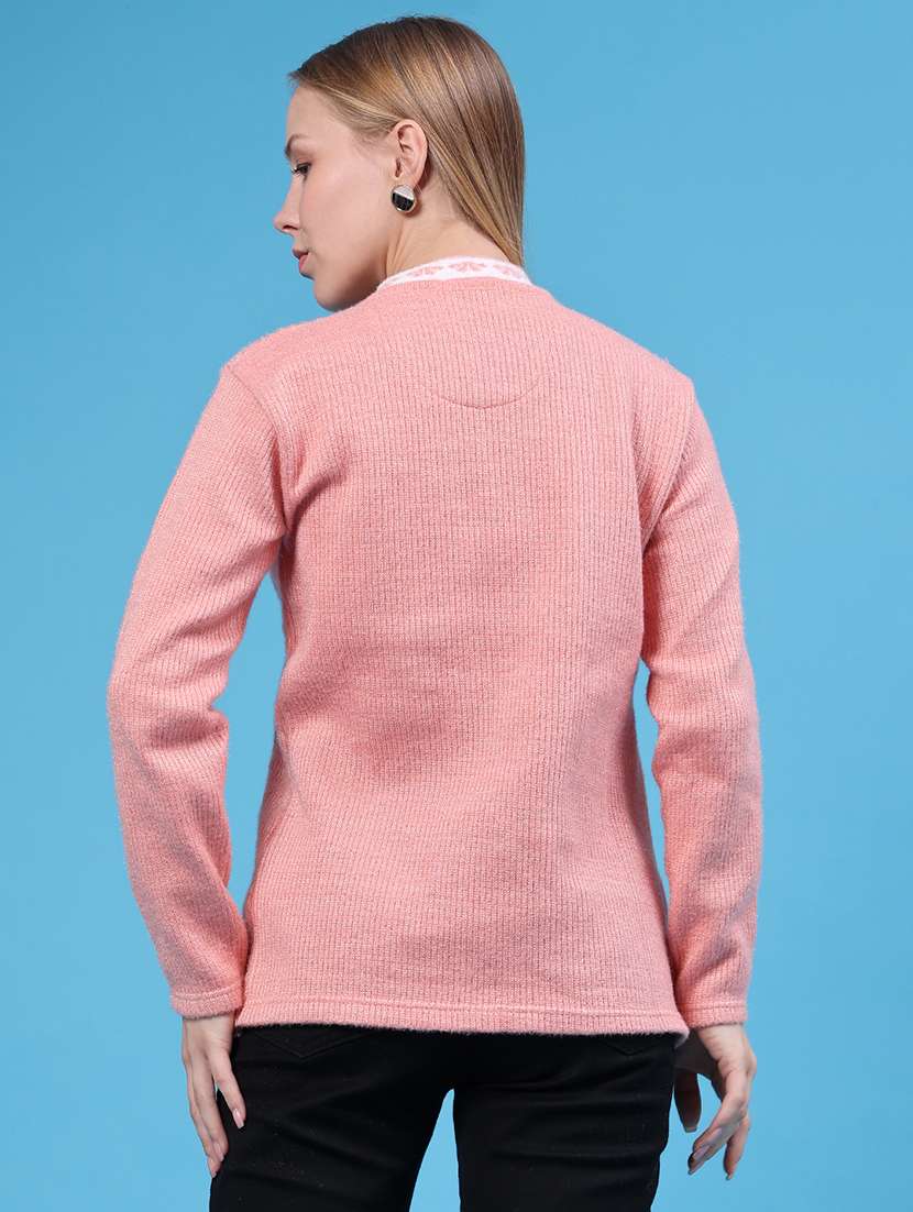 Women Self Design Long Sleeves Cardigan - 22516305 -  Standard Image - 4