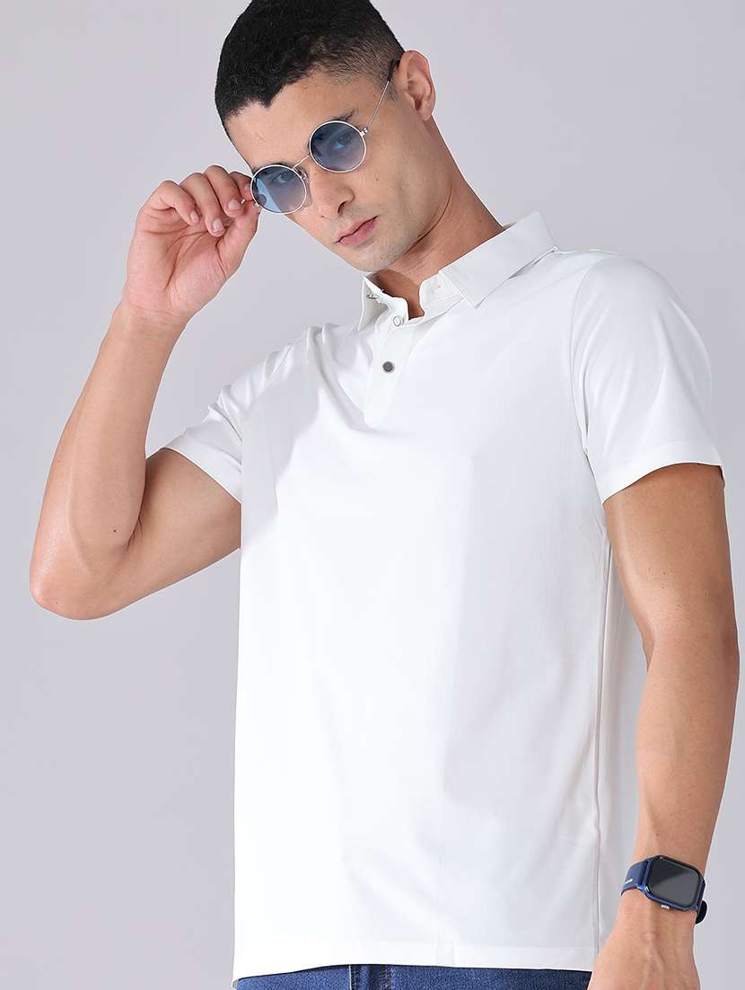 men solid short sleeve regular fit polo t-shirt