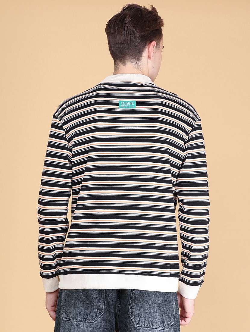 men striped long sleeves polo t-shirt - 22516784 -  Standard Image - 4
