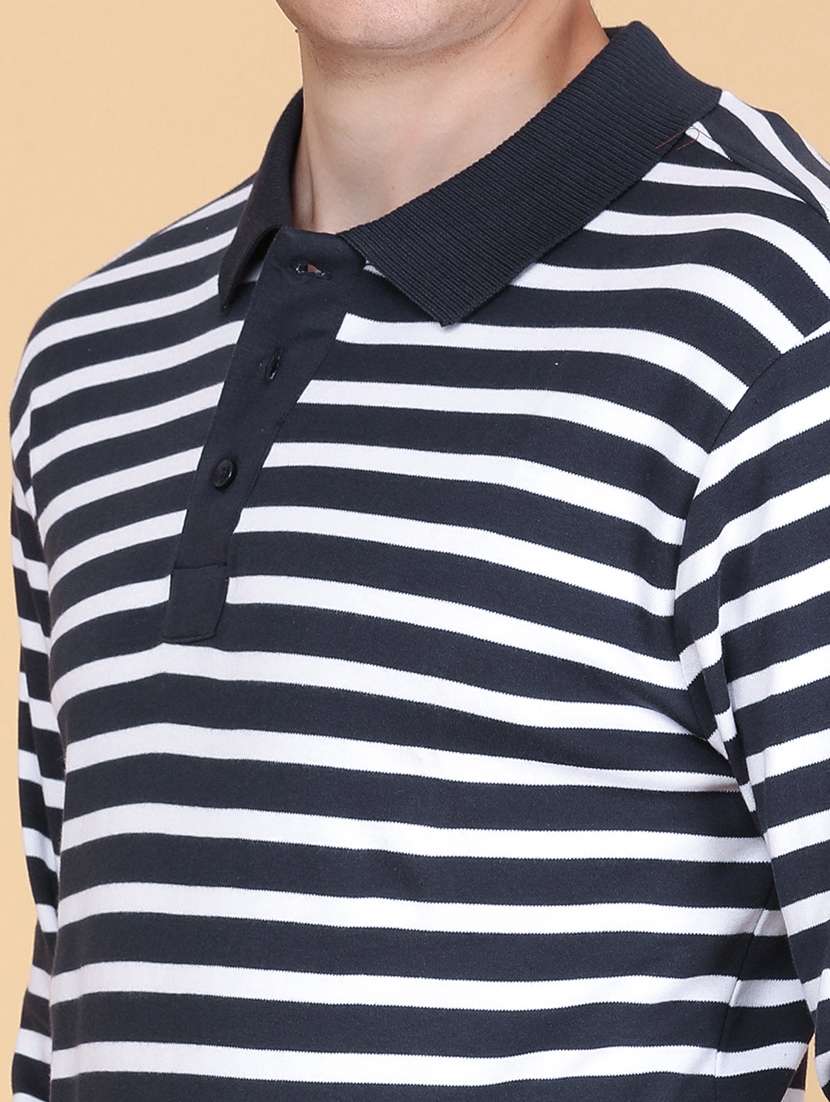 men striped long sleeves polo t-shirt - 22516786 -  Standard Image - 1