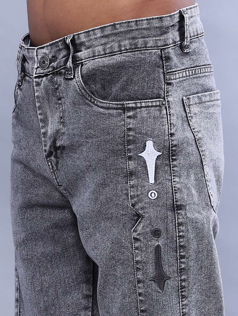 men washed mid rise full length slim fit jeans - 22517096 -  Standard Image - 1