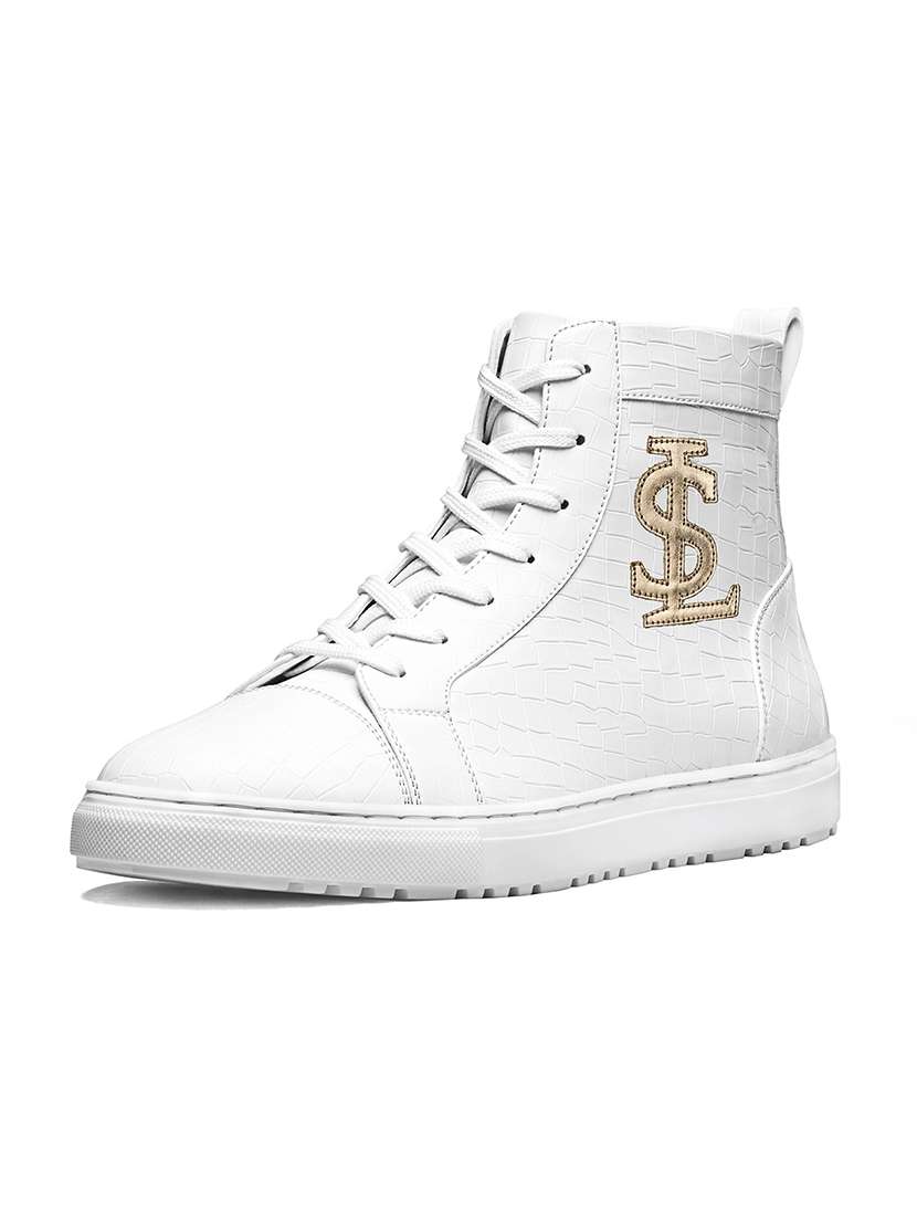Men White Lace Up High Ankle Sneaker - 22517741 -  Standard Image - 1