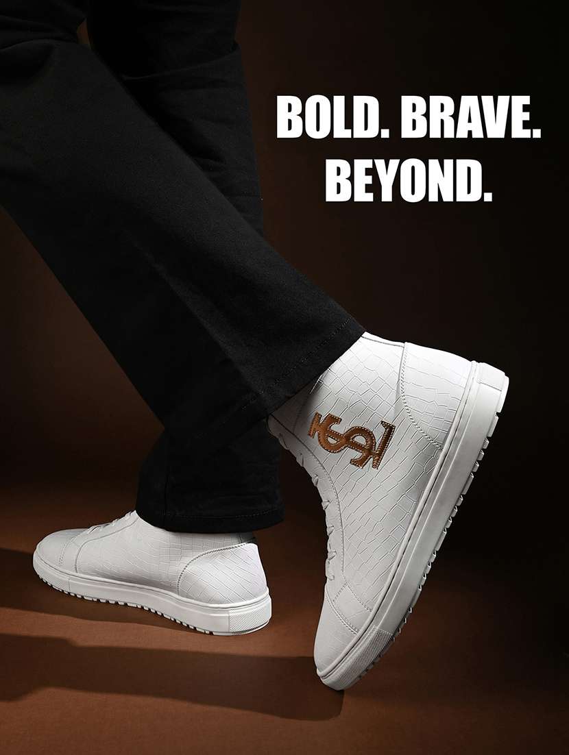 Men White Lace Up High Ankle Sneaker - 22517741 -  Standard Image - 4