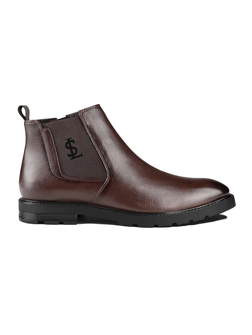 men brown slip on boot - 22517742 -  Standard Image - 1