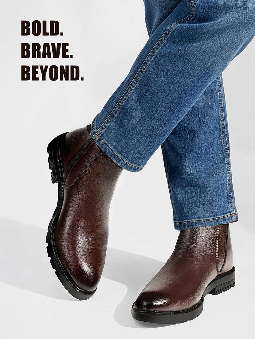 men brown slip on boot - 22517742 -  Standard Image - 4