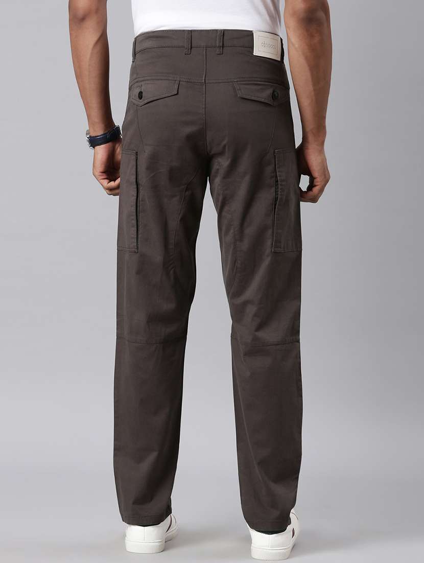 men solid mid rise regular fit cargo  - 22517744 -  Standard Image - 4