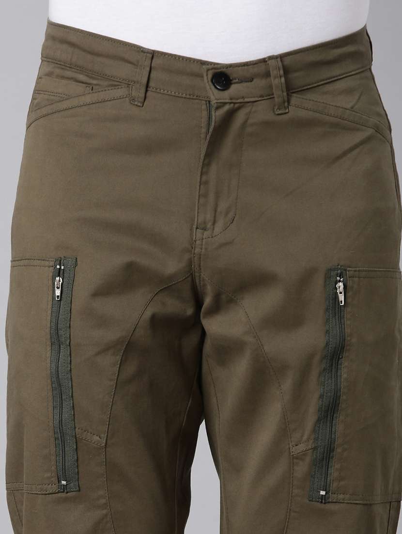 men solid mid rise regular fit cargo  - 22517745 -  Standard Image - 1