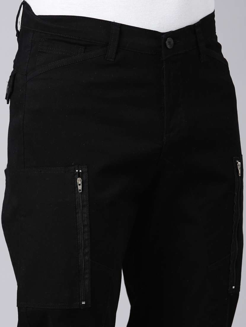 Men Solid Mid Rise Regular Fit Cargo - 22517746 -  Standard Image - 1