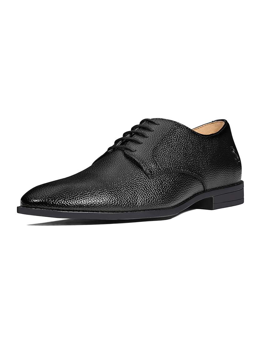 Men Black Lace-up Derby - 22517750 -  Standard Image - 1